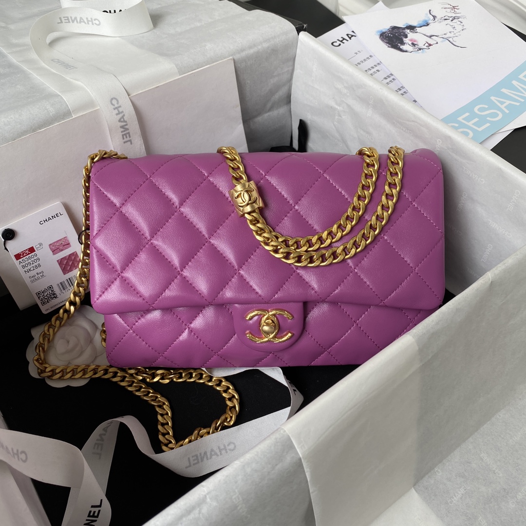 [TOP] CHANEL Gold Beads Flap Bag 16x25x10 cm - White & Red GHW