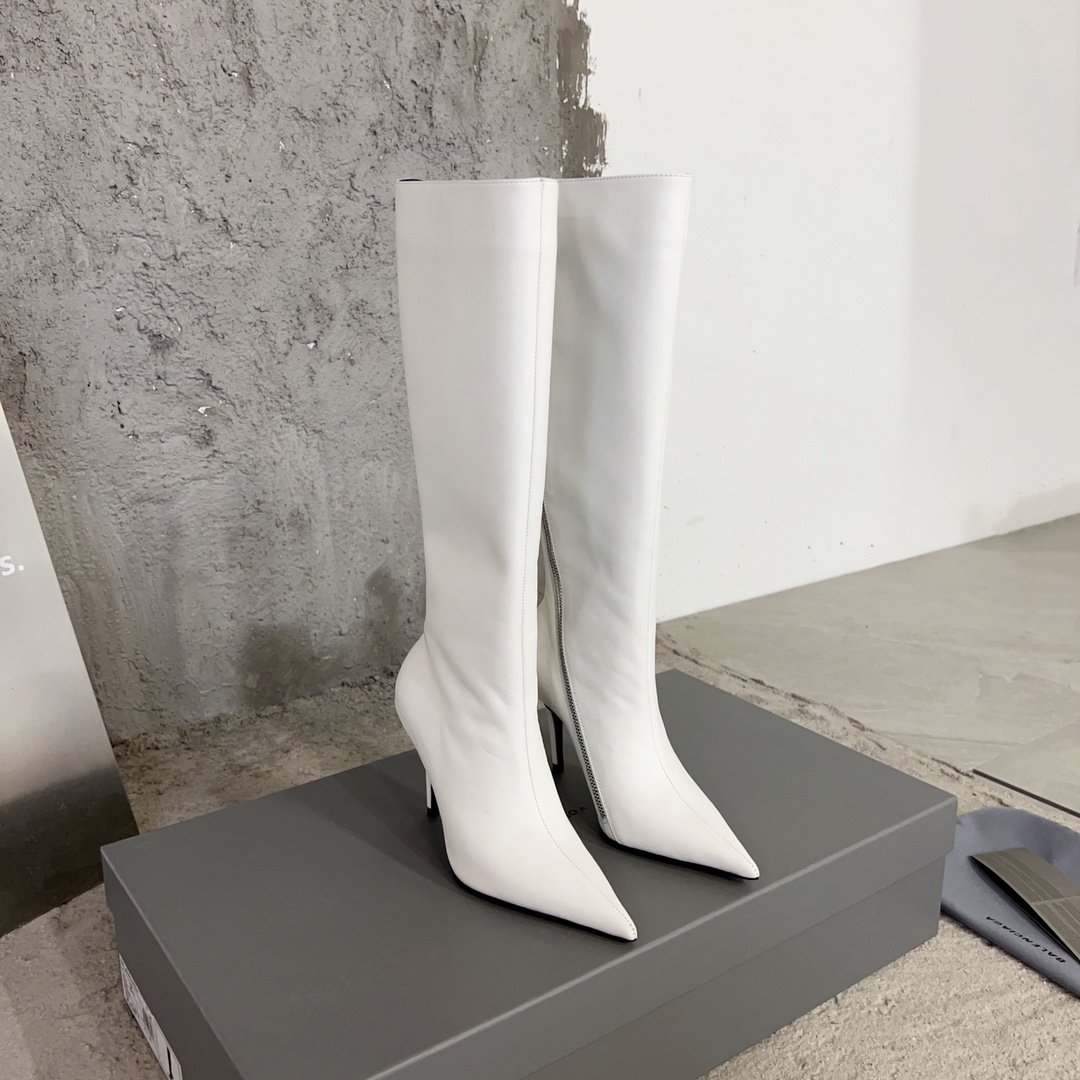 [TOP] BALENCIAGA Pointed Toe Zip High Boots - 2 Colors