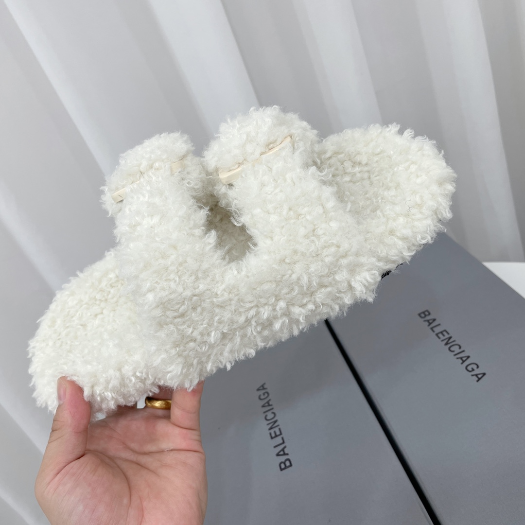 [TOP] BALENCIAGA Fur Slides - 3 Colors