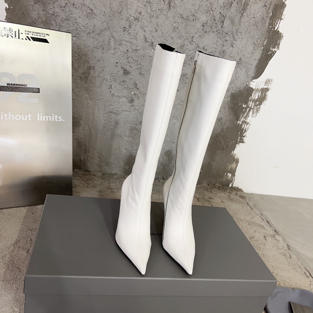 [TOP] BALENCIAGA Pointed Toe Zip High Boots - 2 Colors