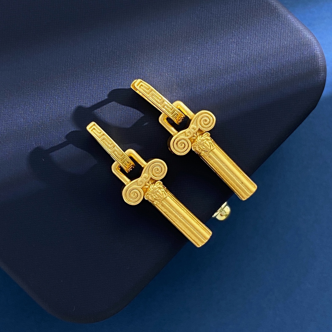 [TOP] VERSACE Medusa Human Face pendant Earrings