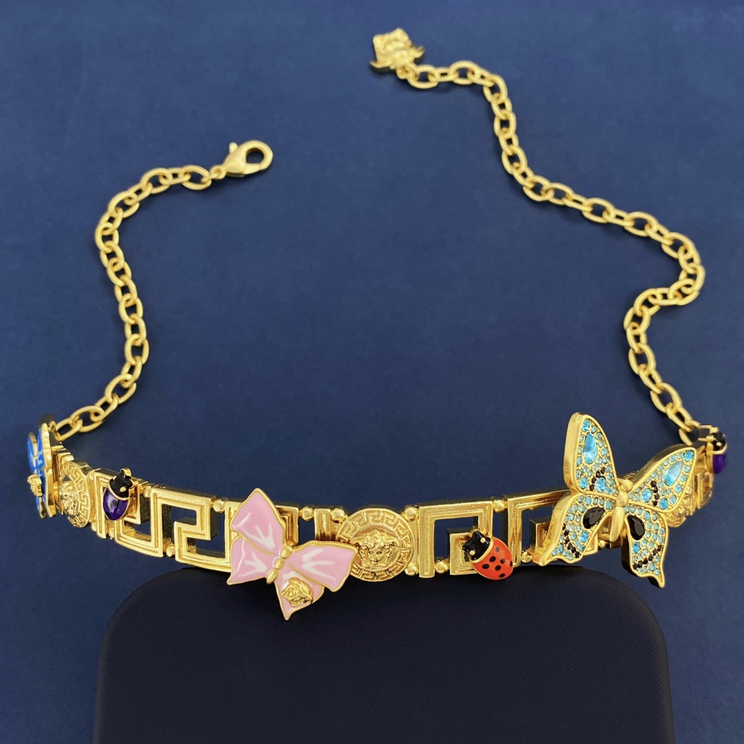 [TOP] VERSACE Tussauds Human Face Matt Choker Necklace