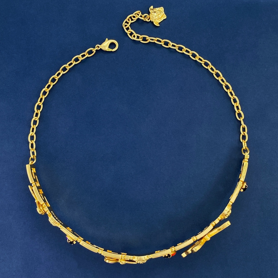 [TOP] VERSACE Tussauds Human Face Matt Choker Necklace