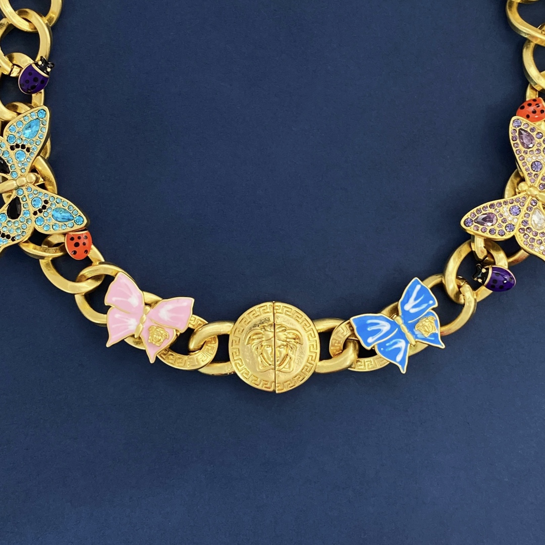 [TOP] VERSACE Tussauds Human Face Matt Choker Necklace