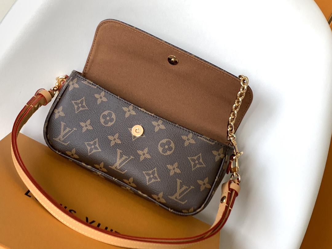 [TOP] Louis Vuitton LV Sac Recoleta Monogram Canvas Wallet 23.5 x 12 x 4.3 cm- Brown