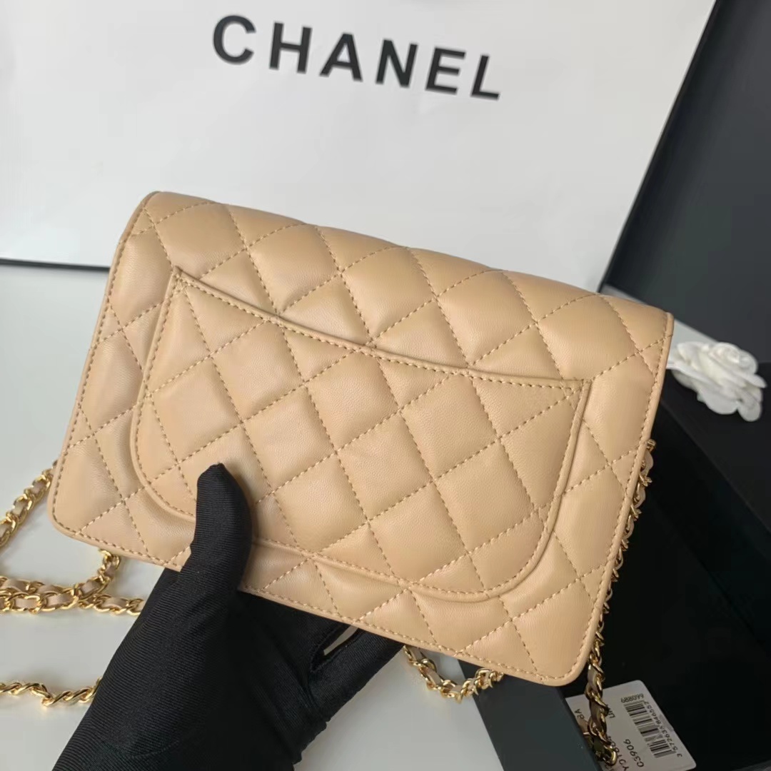[TOP] CHANEL Flap Bag Mini 19 CM - Beige & GHW