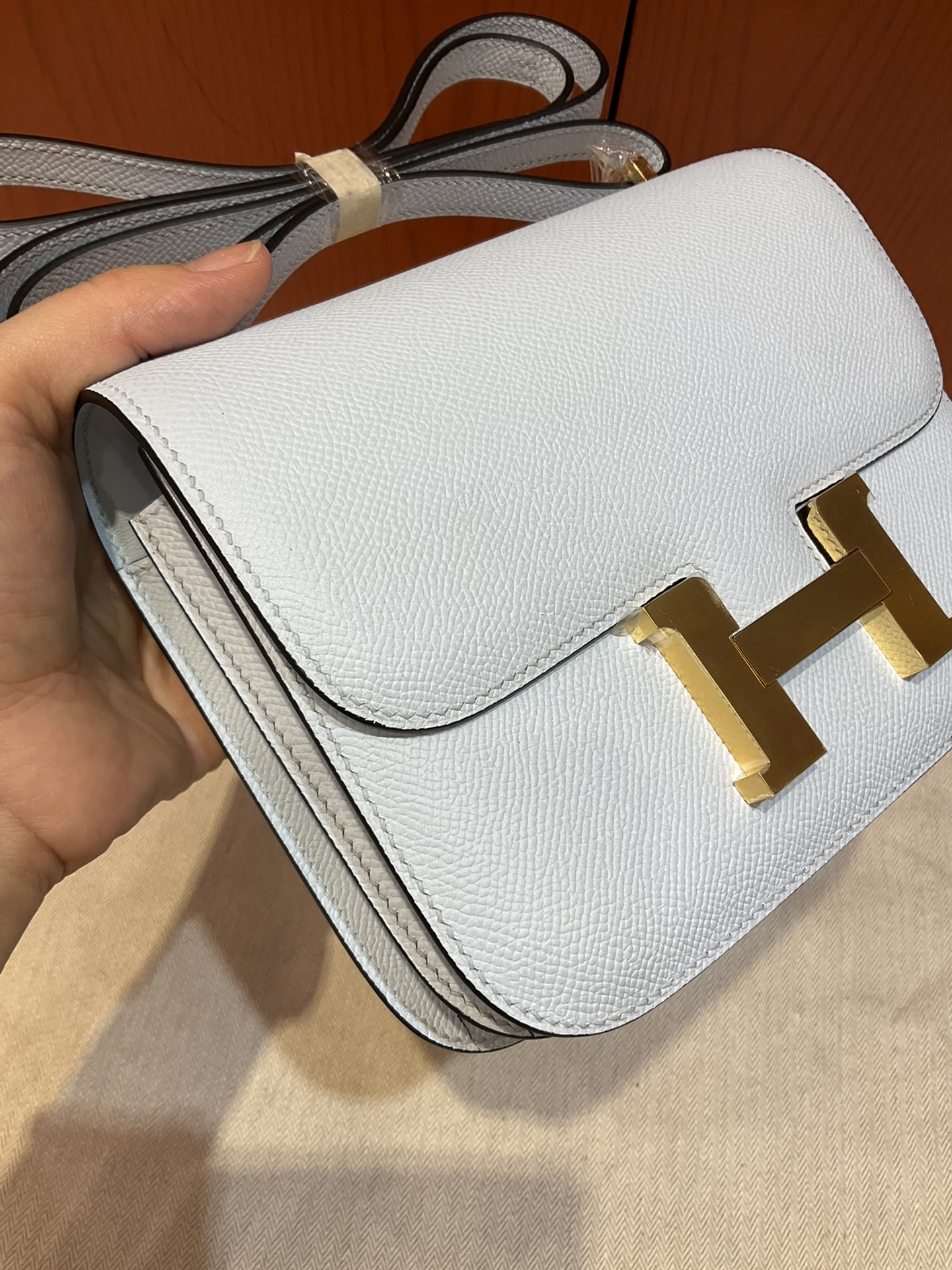 [TOP] HERMES Constance Epsom Leather 𝟏𝟗 CM - Light Blue - & GHW