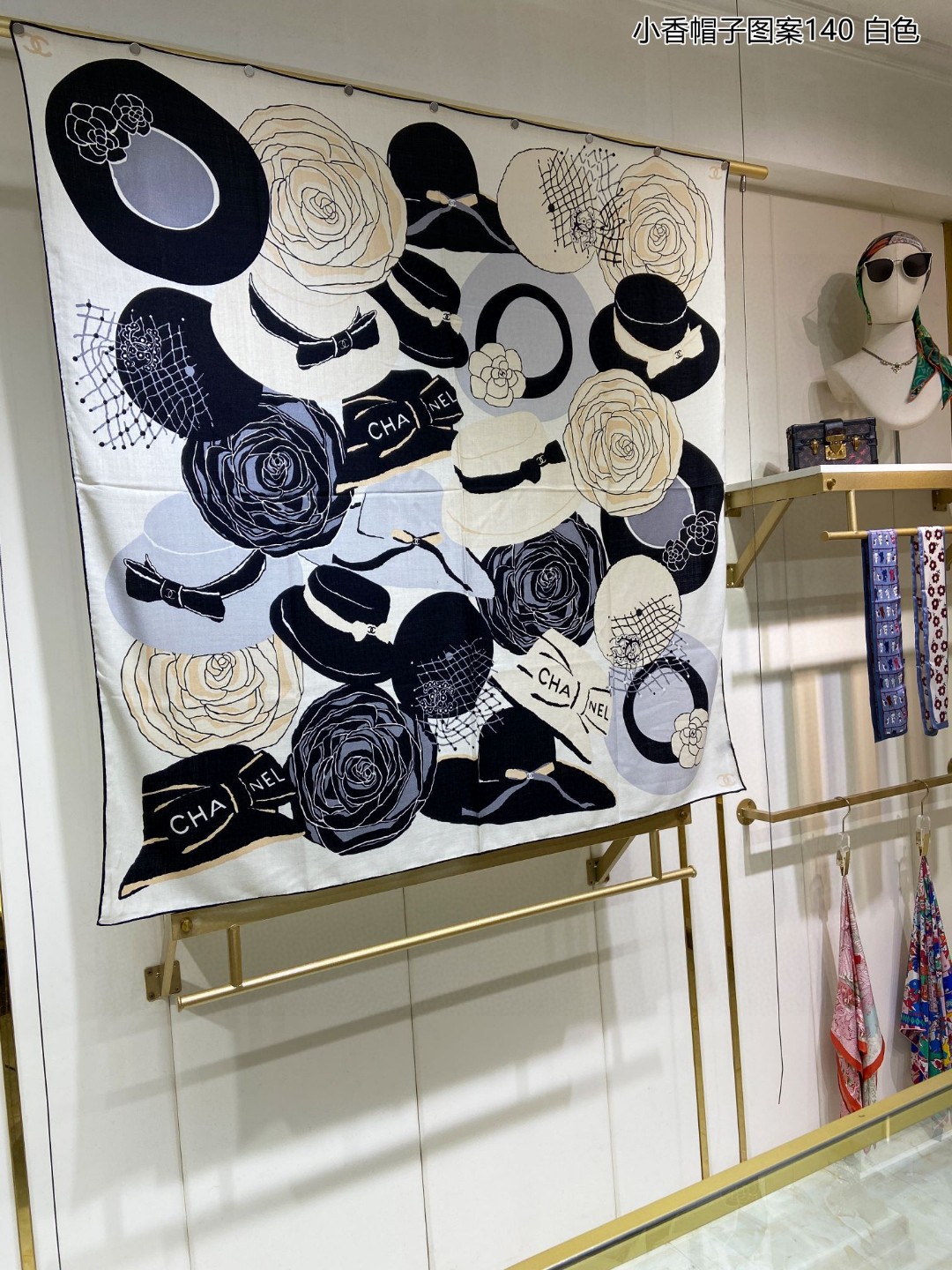 [TOP] CHANEL Cashmere Square Scarves - 2 Colors