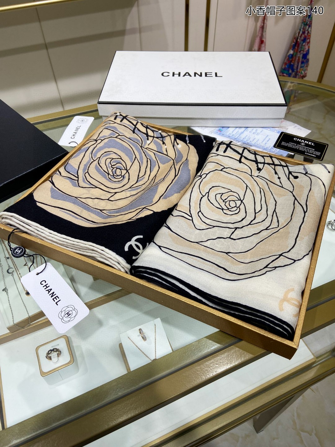 [TOP] CHANEL Cashmere Square Scarves - 2 Colors