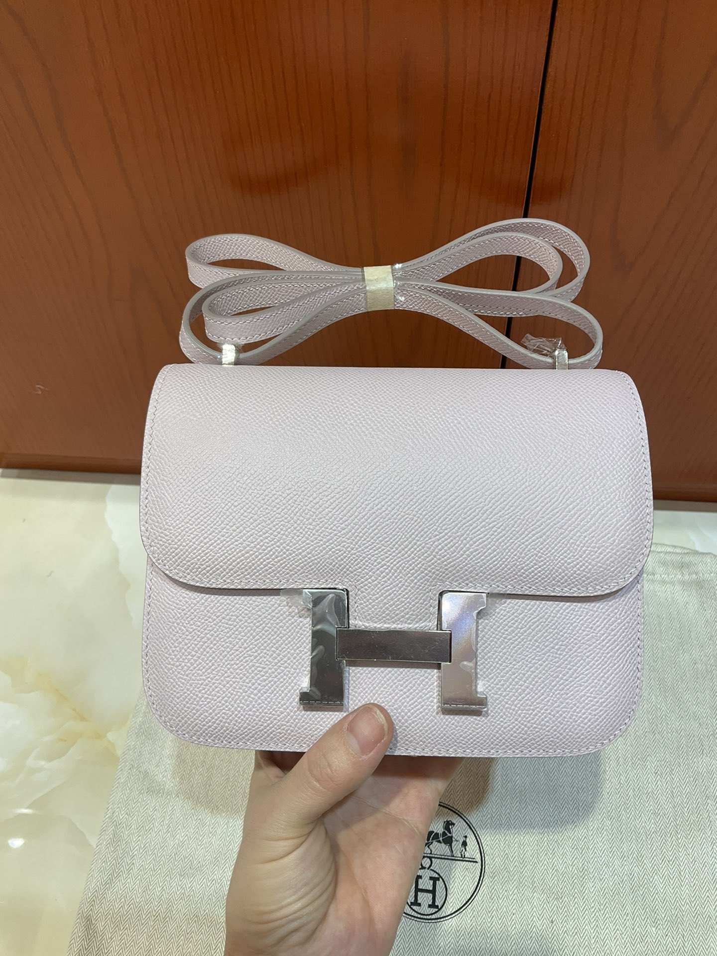 [TOP] HERMES Constance Epsom Leather 𝟏𝟗 CM - Light Purple - & SHW
