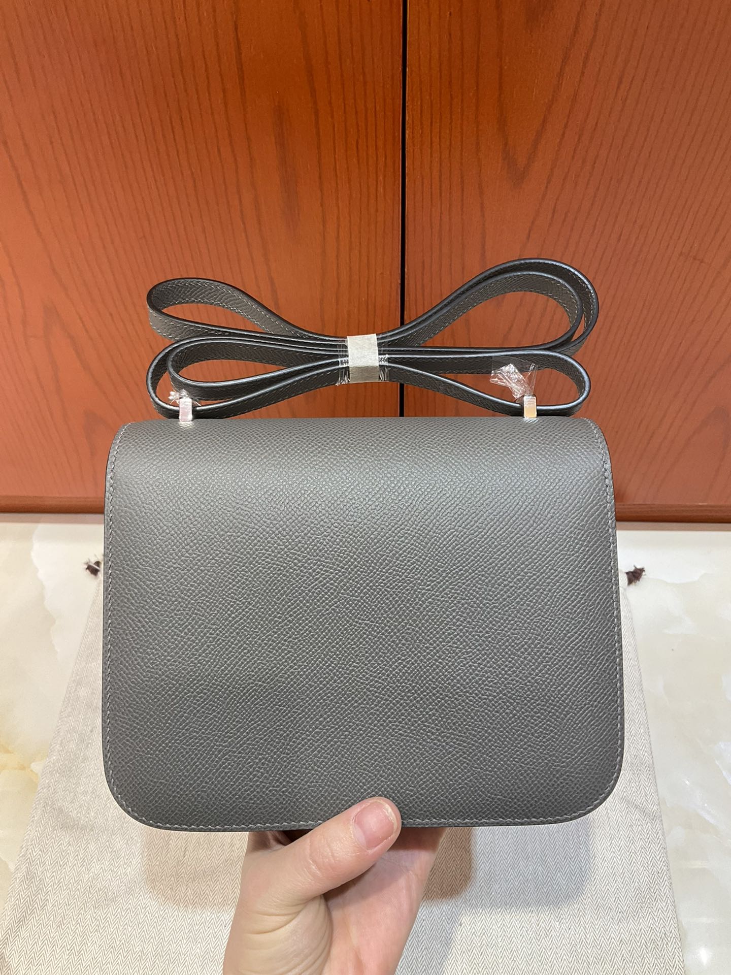 [TOP] HERMES Constance Epsom Leather 𝟏𝟗 CM - Grey- & SHW