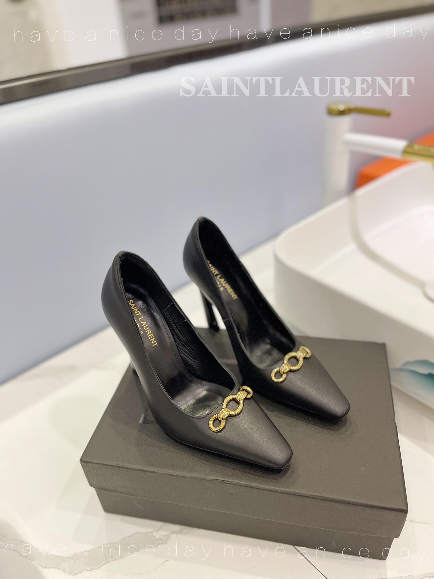 [TOP] Yves Saint Laurent YSL Leather High Heel Pumps- 5 Colours