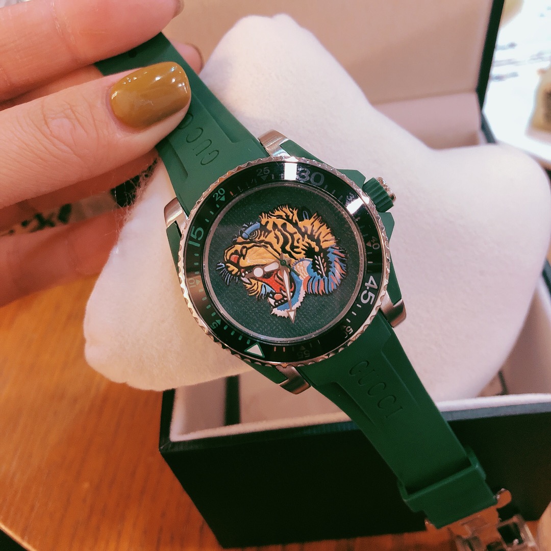 [TOP] GUCCI DIVE Round Dial Series Watches - Green