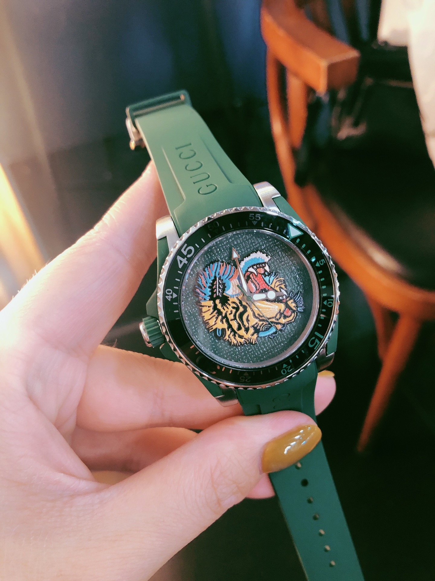 [TOP] GUCCI DIVE Round Dial Series Watches - Green