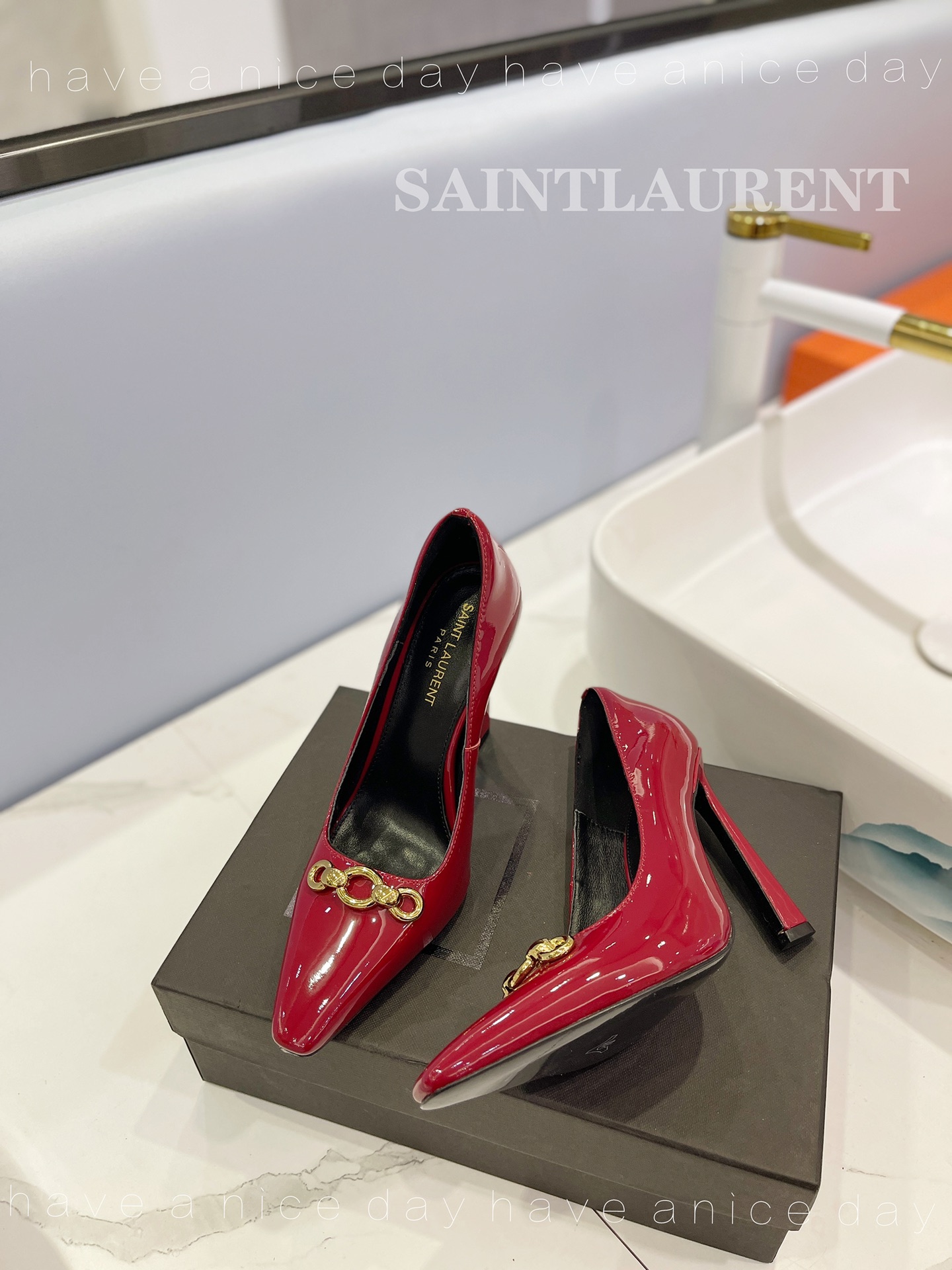 [TOP] Yves Saint Laurent YSL Leather High Heel Pumps- 5 Colours
