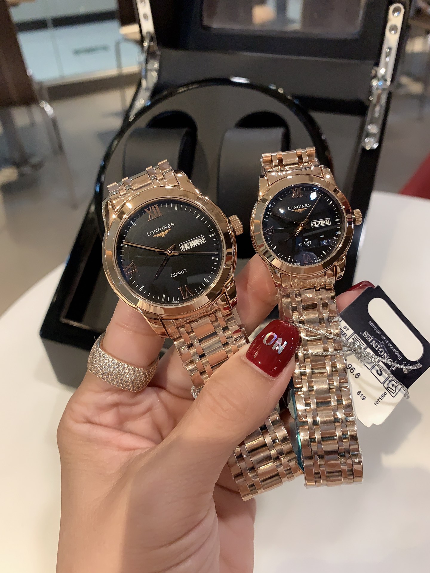 [TOP] LONGINES Quartz movement 316L Stainless Steel Watch - Black