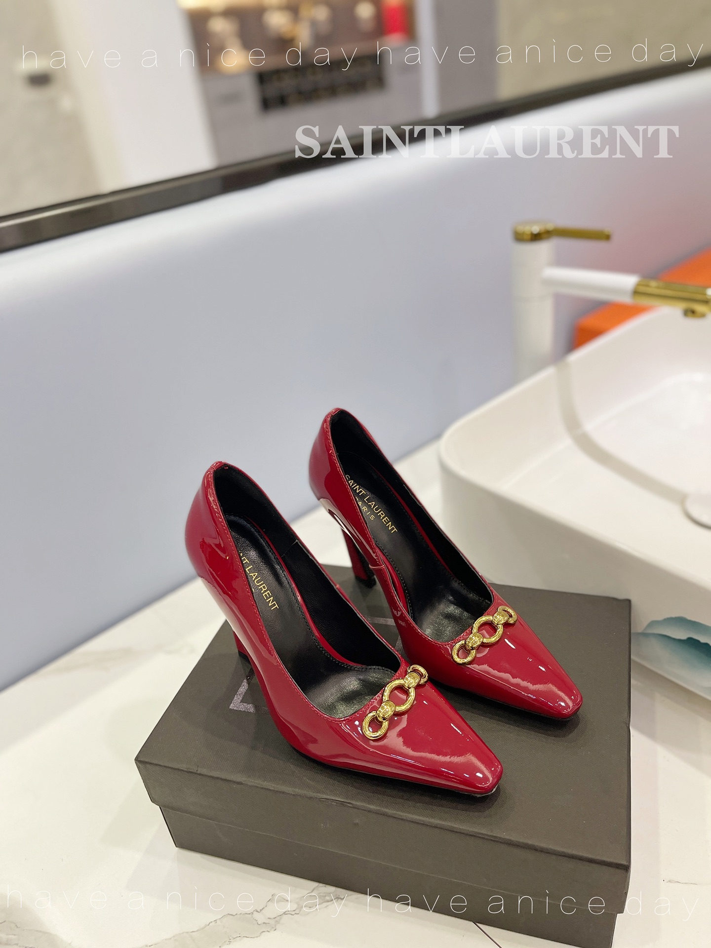 [TOP] Yves Saint Laurent YSL Leather High Heel Pumps- 5 Colours
