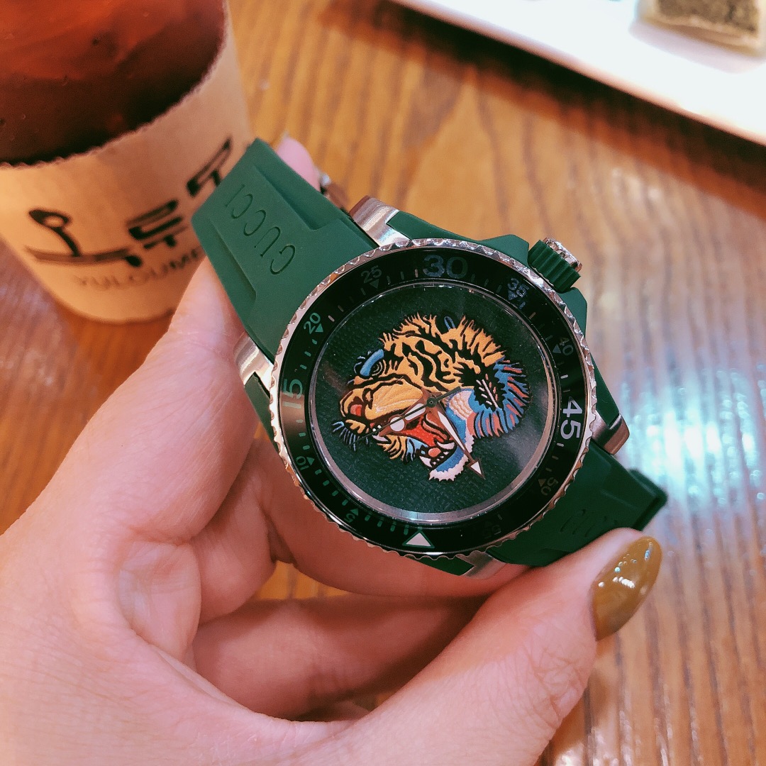 [TOP] GUCCI DIVE Round Dial Series Watches - Green