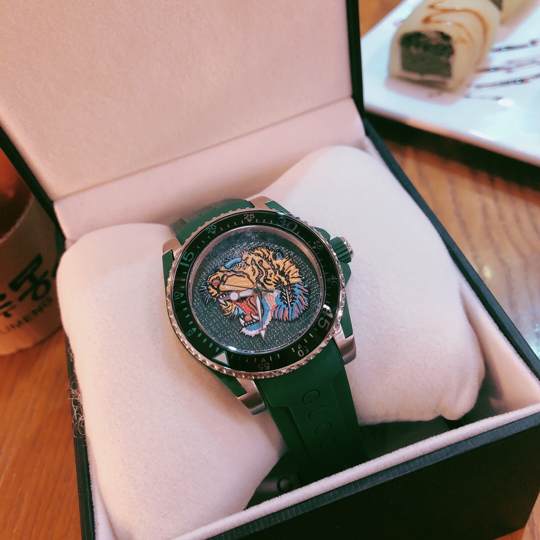 [TOP] GUCCI DIVE Round Dial Series Watches - Green