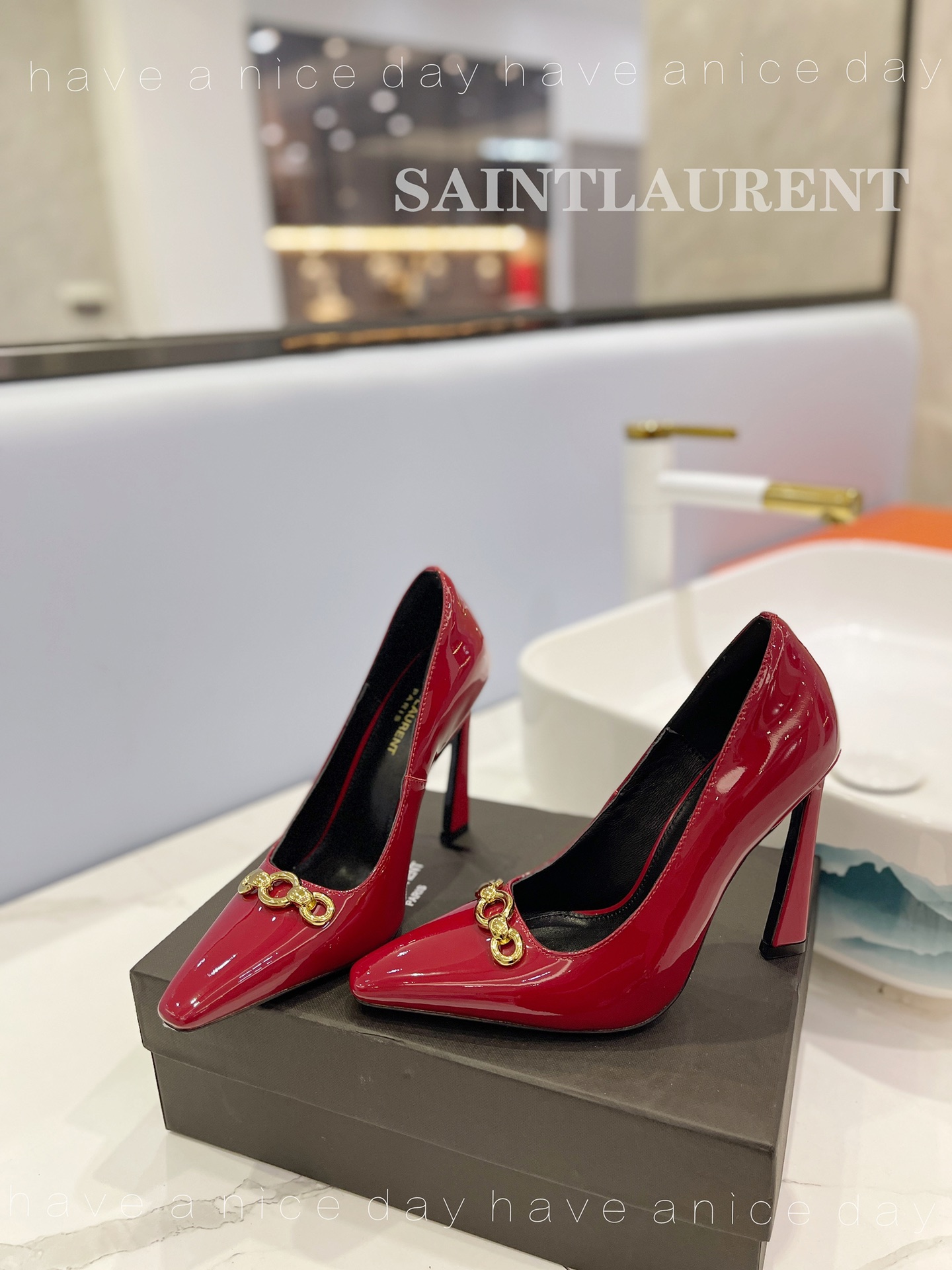 [TOP] Yves Saint Laurent YSL Leather High Heel Pumps- 5 Colours