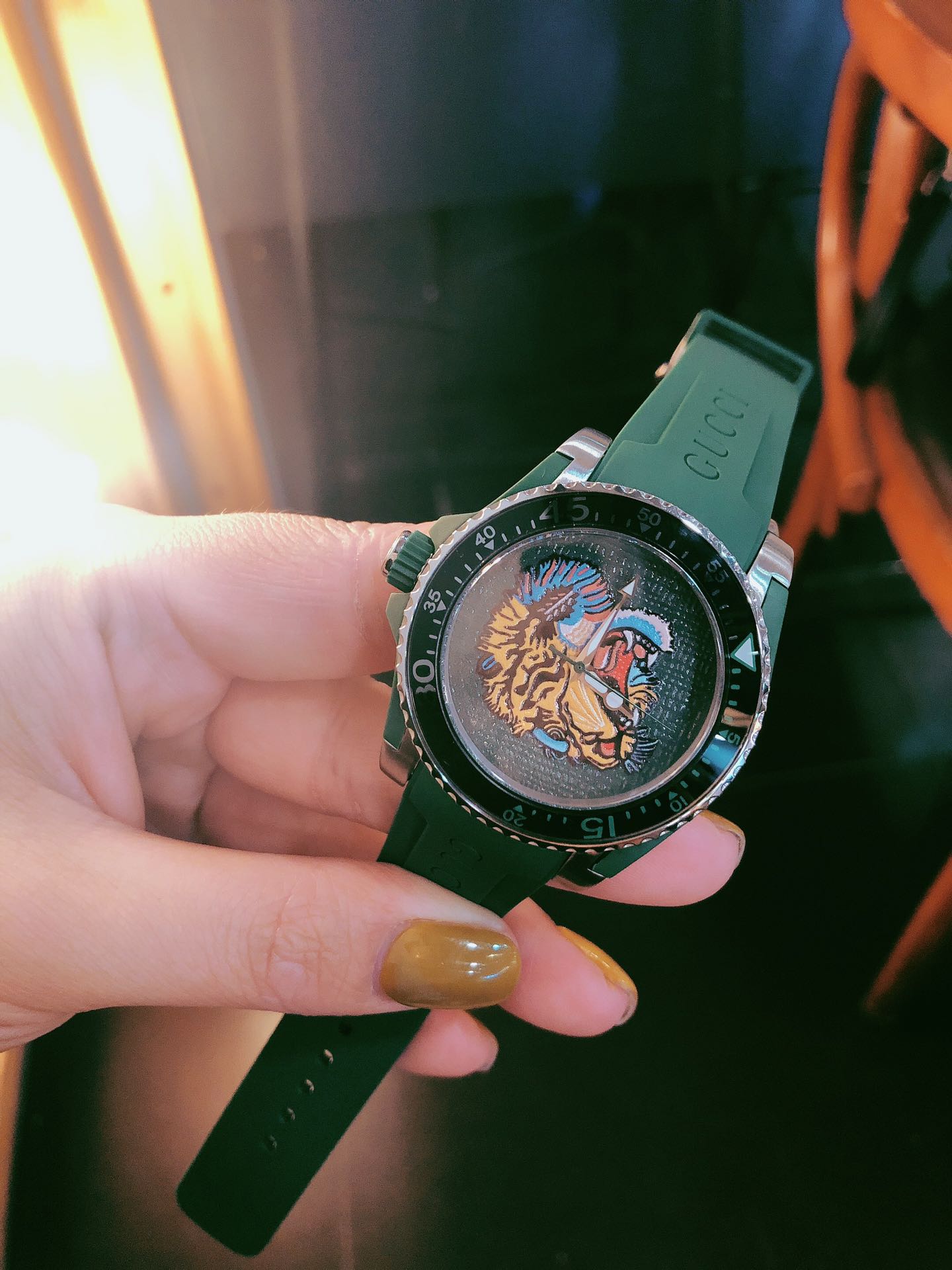 [TOP] GUCCI DIVE Round Dial Series Watches - Green