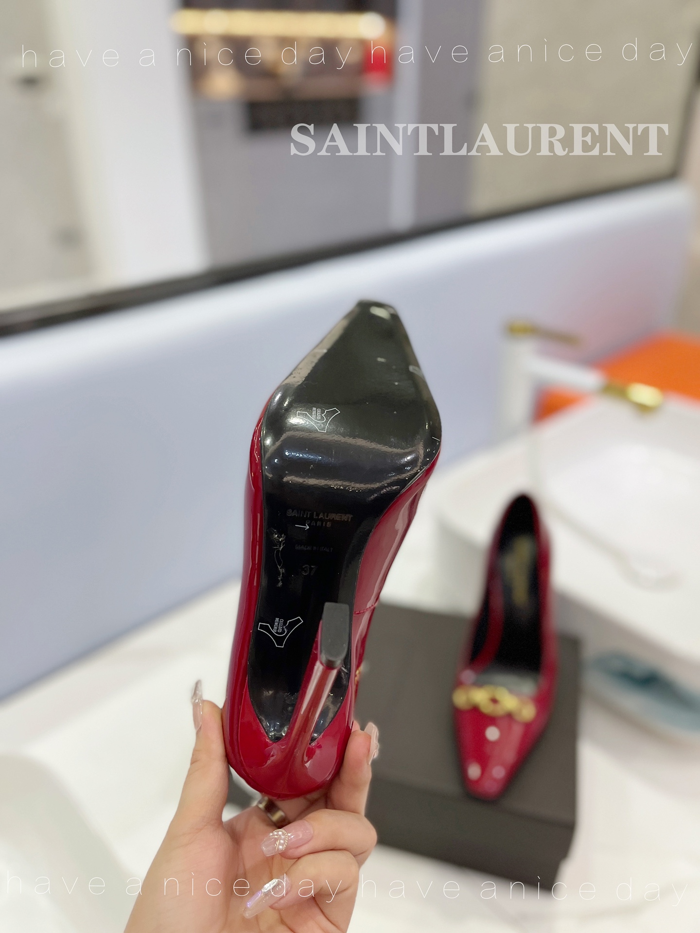 [TOP] Yves Saint Laurent YSL Leather High Heel Pumps- 5 Colours