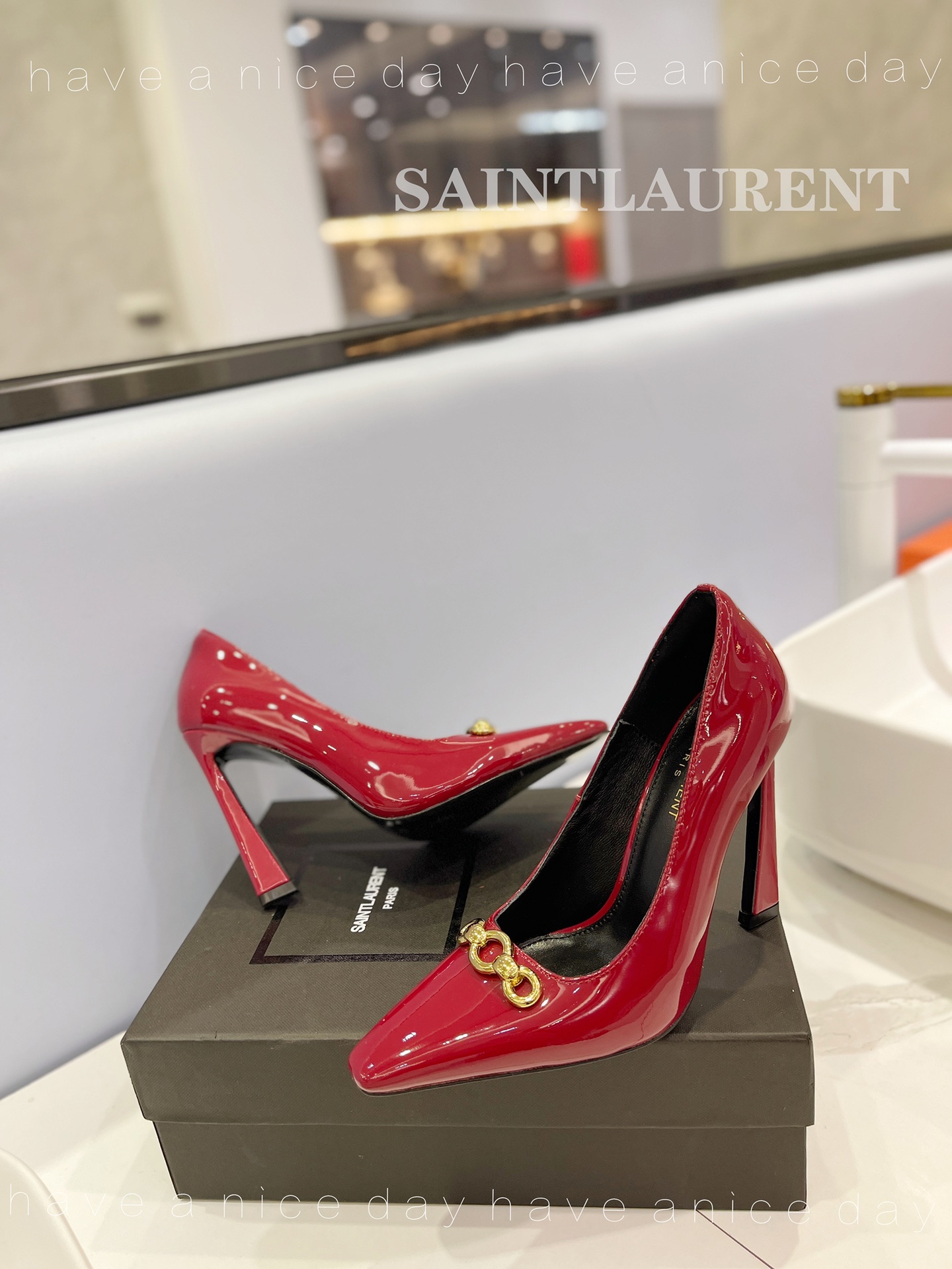 [TOP] Yves Saint Laurent YSL Leather High Heel Pumps- 5 Colours
