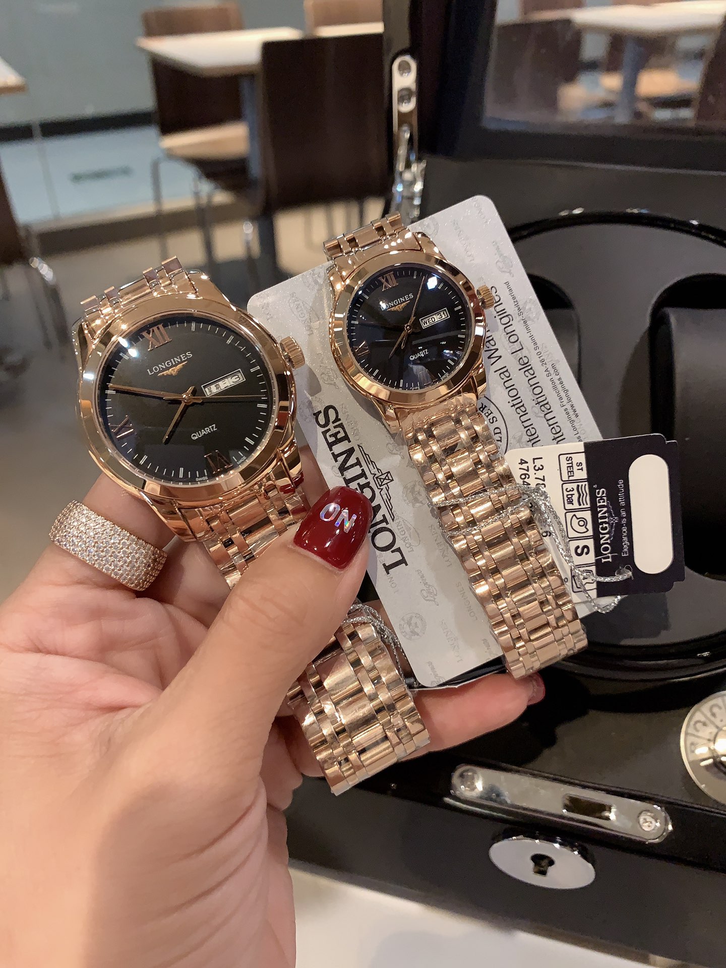 [TOP] LONGINES Quartz movement 316L Stainless Steel Watch - Black