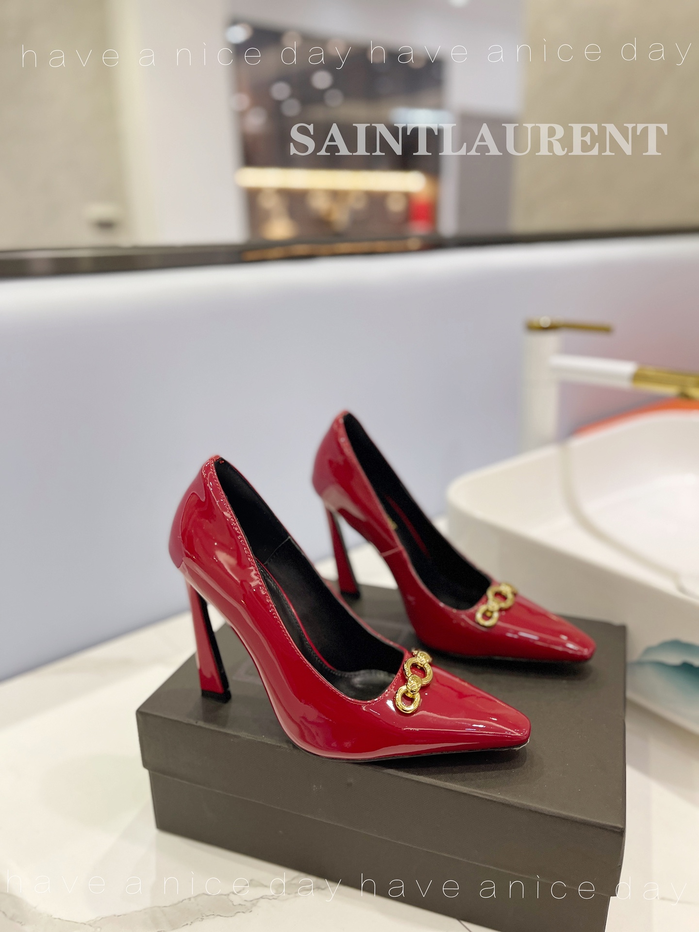 [TOP] Yves Saint Laurent YSL Leather High Heel Pumps- 5 Colours