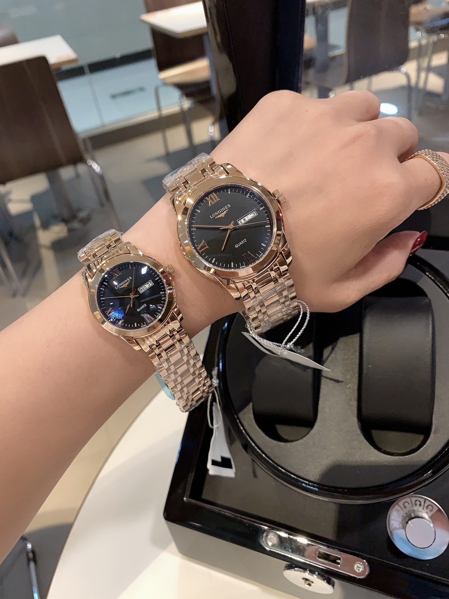 [TOP] LONGINES Quartz movement 316L Stainless Steel Watch - Black