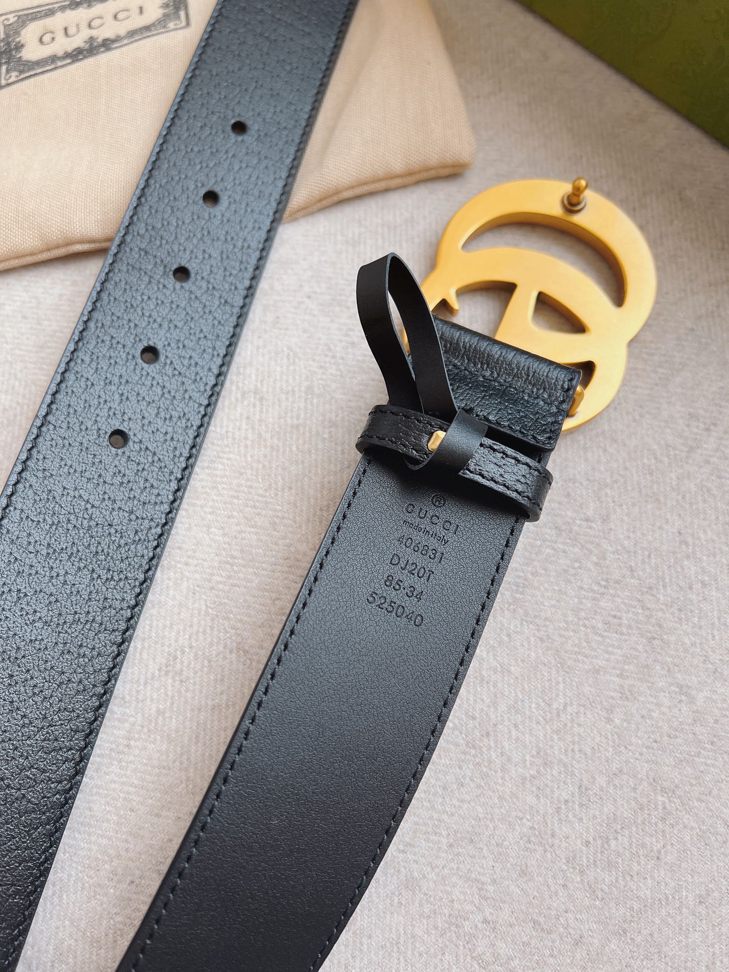 [TOP] GUCCI Mutual buckle dual G belt buckle belt 4.0cm