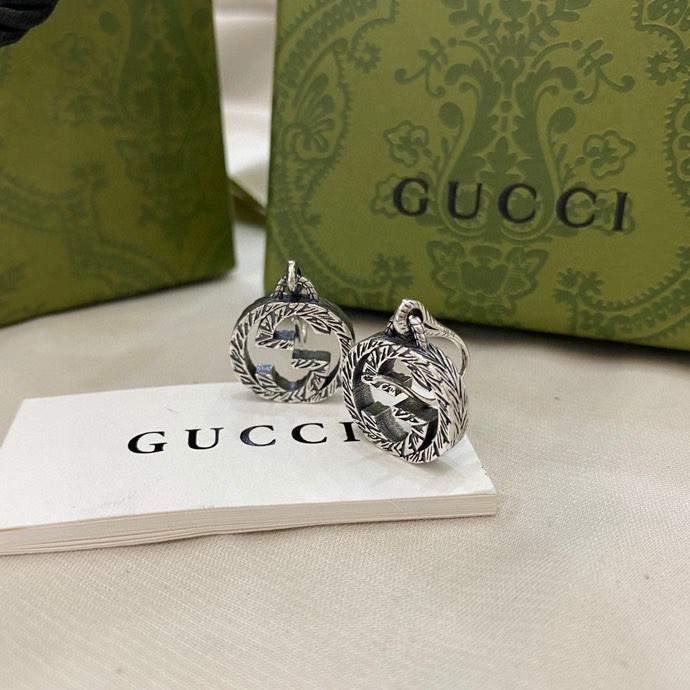 [TOP] GUCCI Interlocking Double G Vintage Drop Earrings