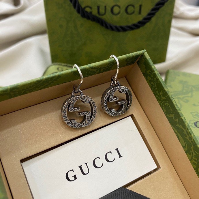 [TOP] GUCCI Interlocking Double G Vintage Drop Earrings