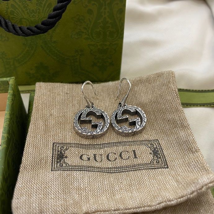 [TOP] GUCCI Interlocking Double G Vintage Drop Earrings