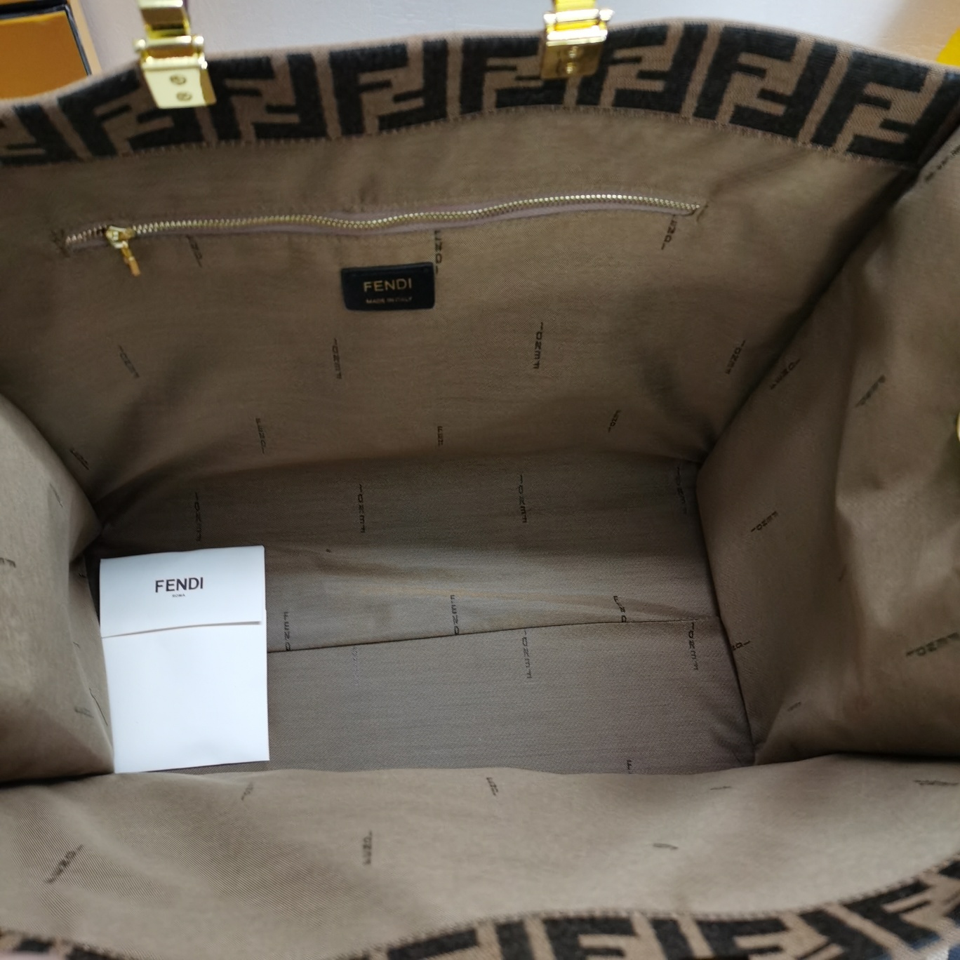 [TOP] FENDI Large Tote Sunshine Prints Tote - Brown