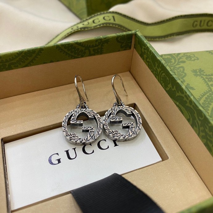 [TOP] GUCCI Interlocking Double G Vintage Drop Earrings