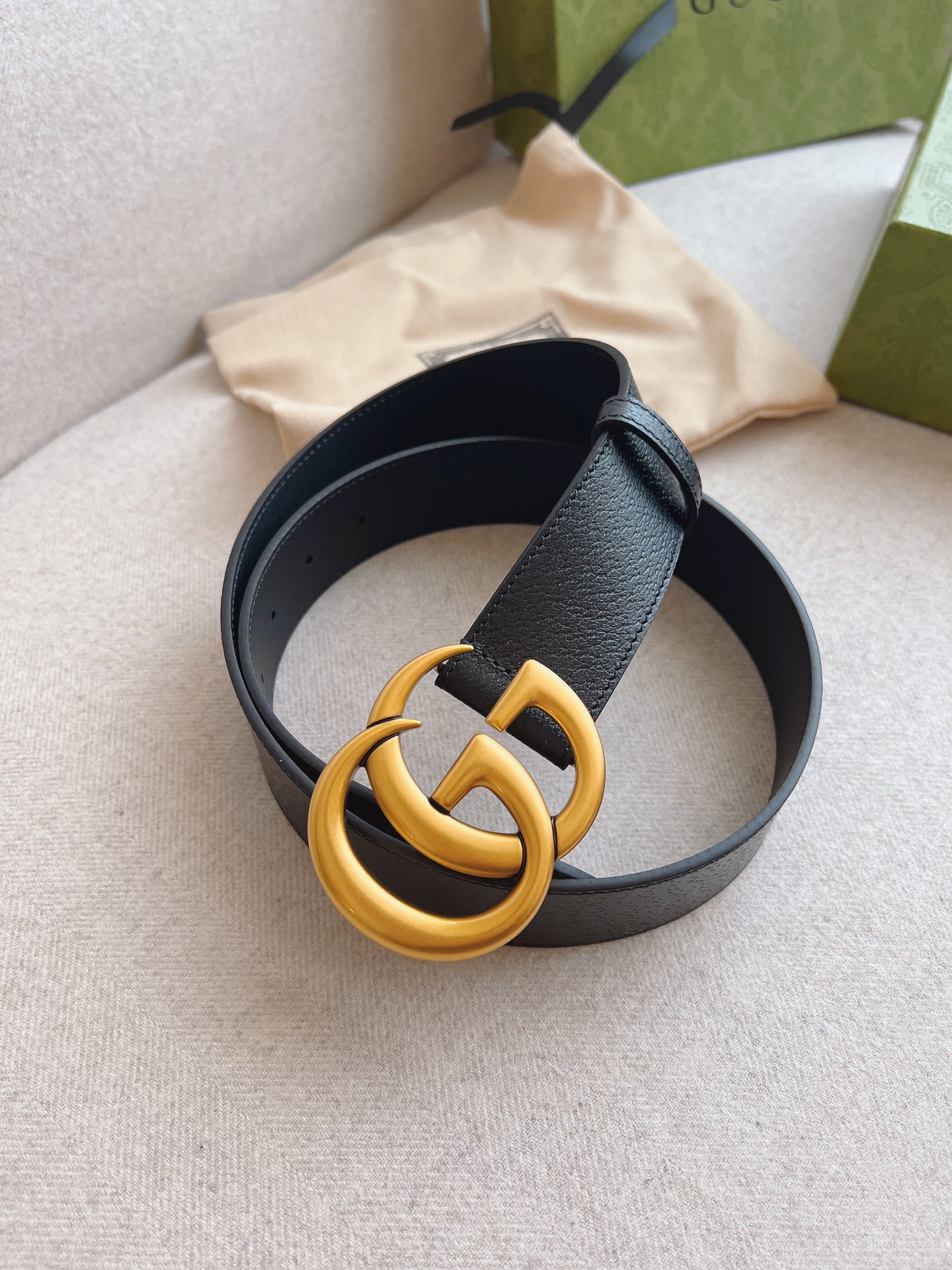 [TOP] GUCCI Mutual buckle dual G belt buckle belt 4.0cm