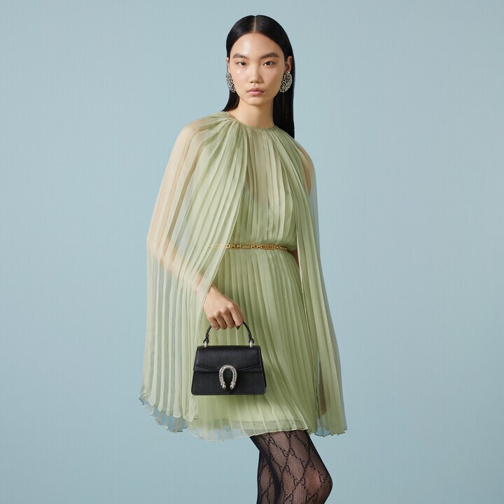 [TOP] GUCCI G*G Dionysus Super Mini Leather Bag 18x12x6 cm - Black