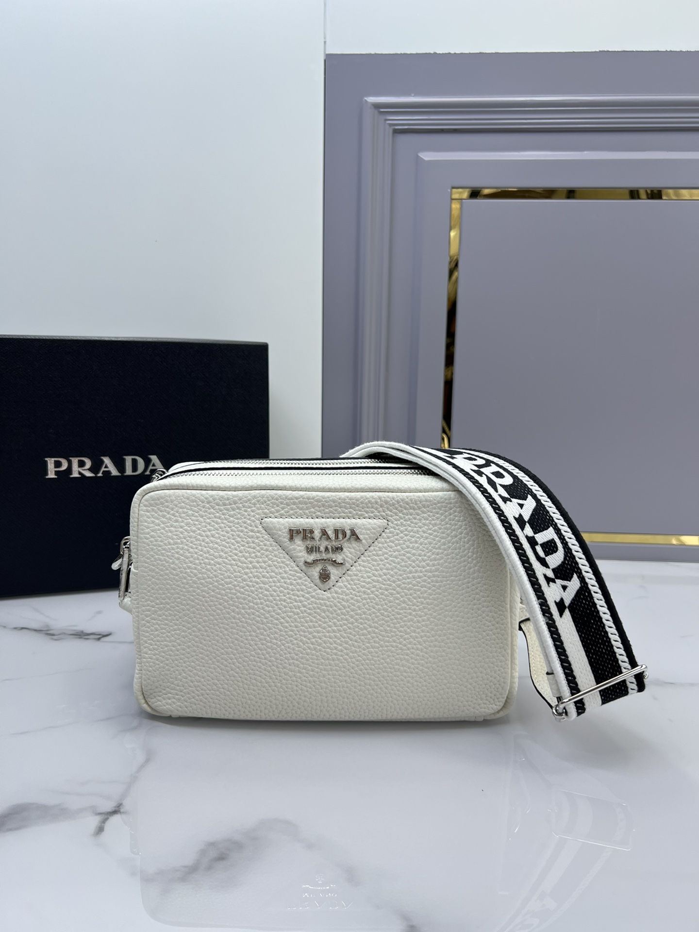 [Top] PRADA Double Shoulder Strap Buckskin Cowhide Bags 22x14x8cm -  8 Colors