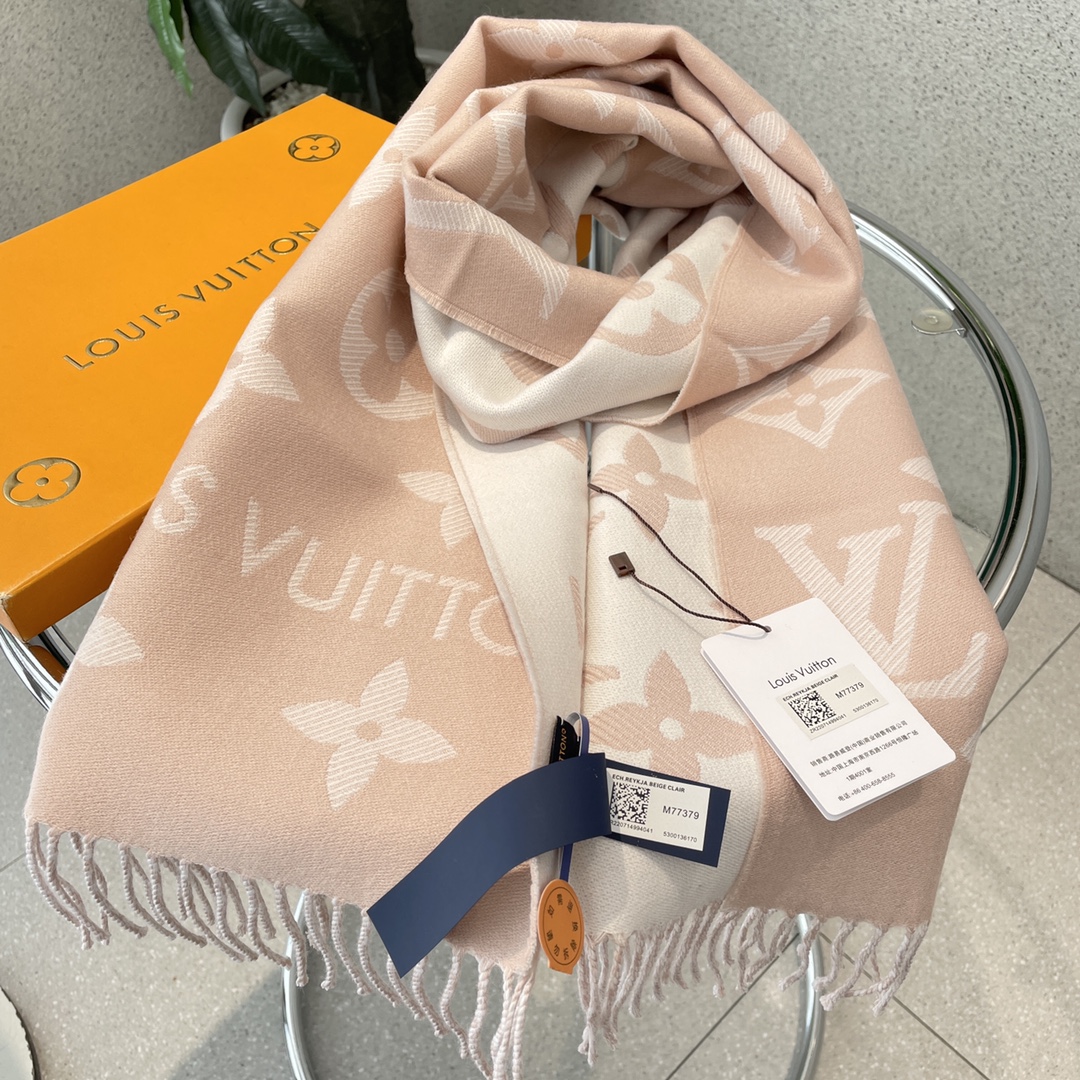 [TOP] Louis Vuitton LV Monogram Cashmere Scarf 186 x 34 cm - 6 Colors