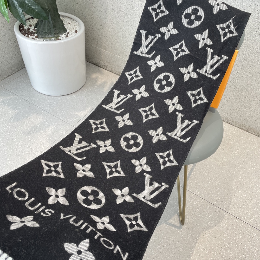 [TOP] Louis Vuitton LV Monogram Cashmere Scarf 186 x 34 cm - 6 Colors