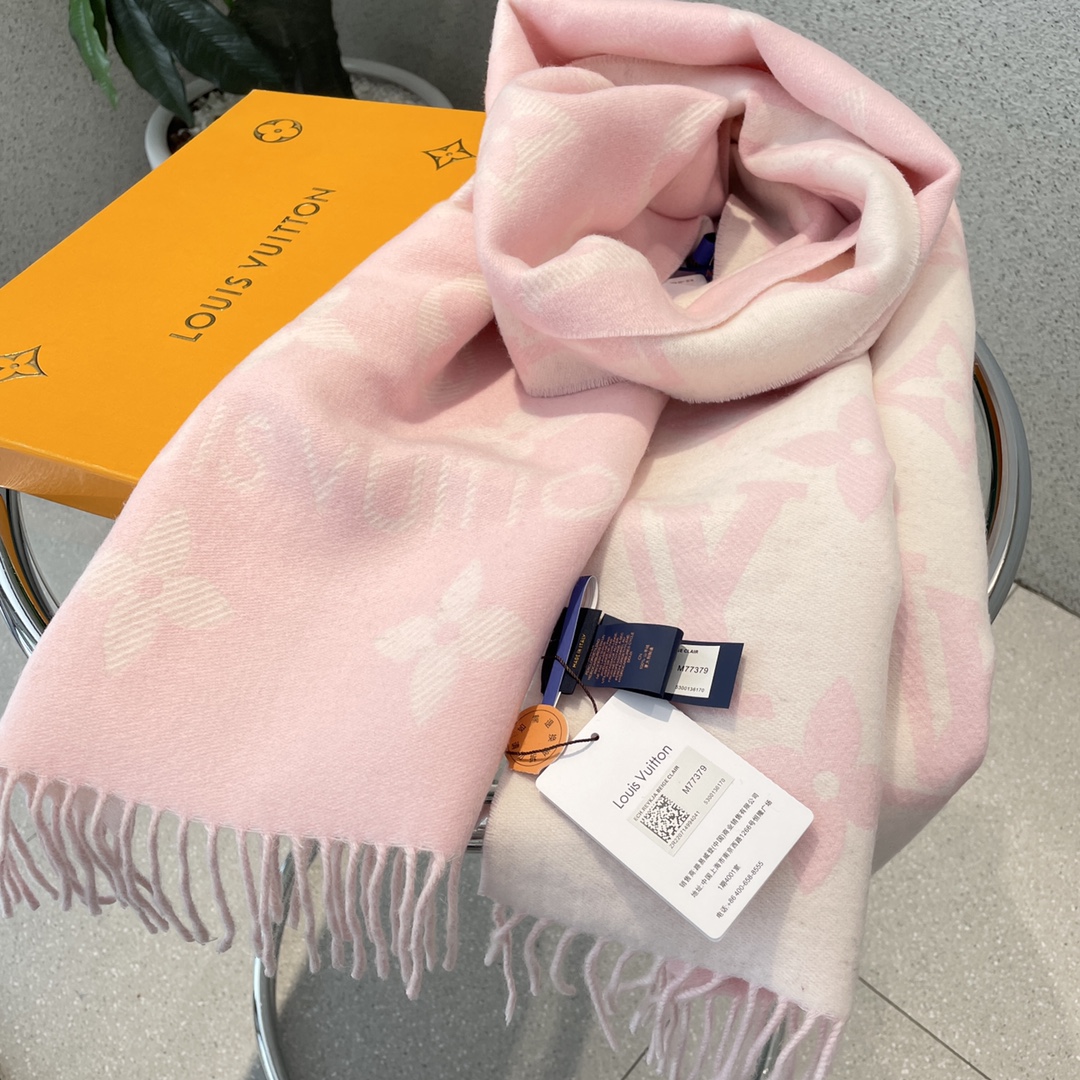 [TOP] Louis Vuitton LV Monogram Cashmere Scarf 186 x 34 cm - 6 Colors