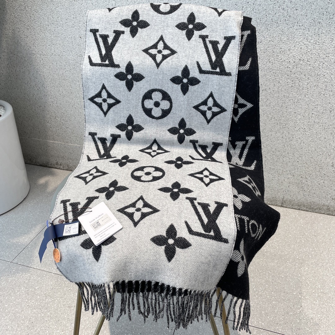 [TOP] Louis Vuitton LV Monogram Cashmere Scarf 186 x 34 cm - 6 Colors