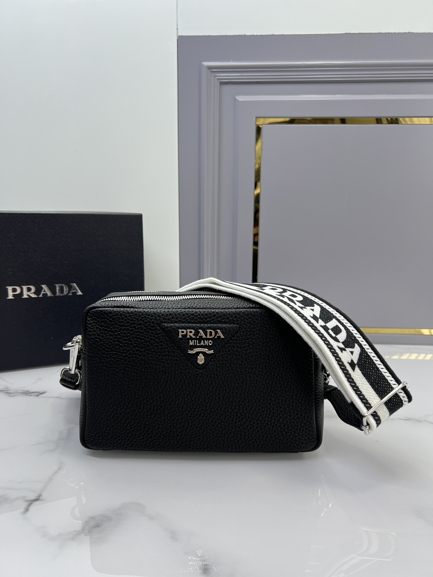 [Top] PRADA Double Shoulder Strap Buckskin Cowhide Bags 22x14x8cm -  8 Colors