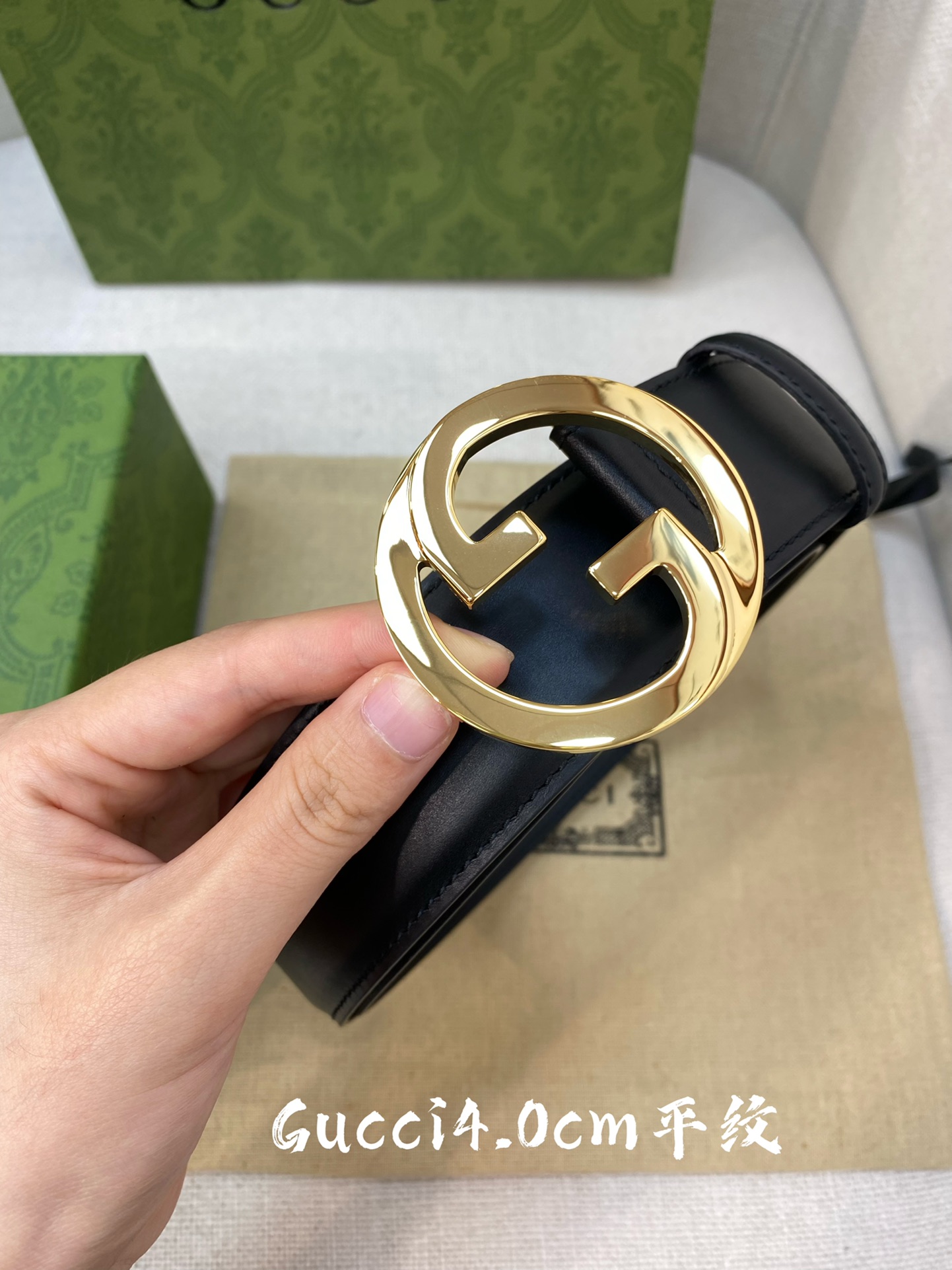 [TOP] GUCCI Men's Leather Belt G Buckle - 4 Colour