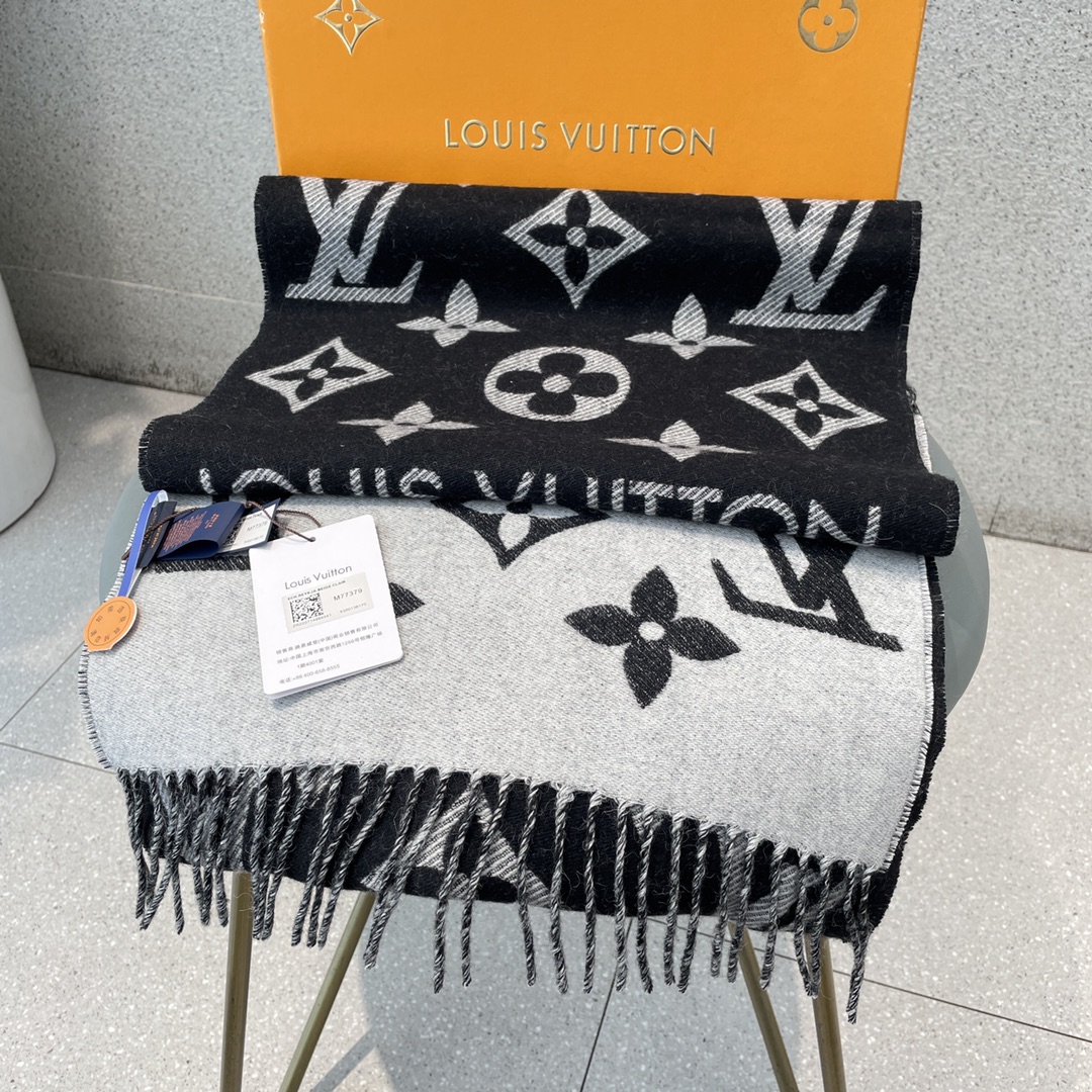 [TOP] Louis Vuitton LV Monogram Cashmere Scarf 186 x 34 cm - 6 Colors