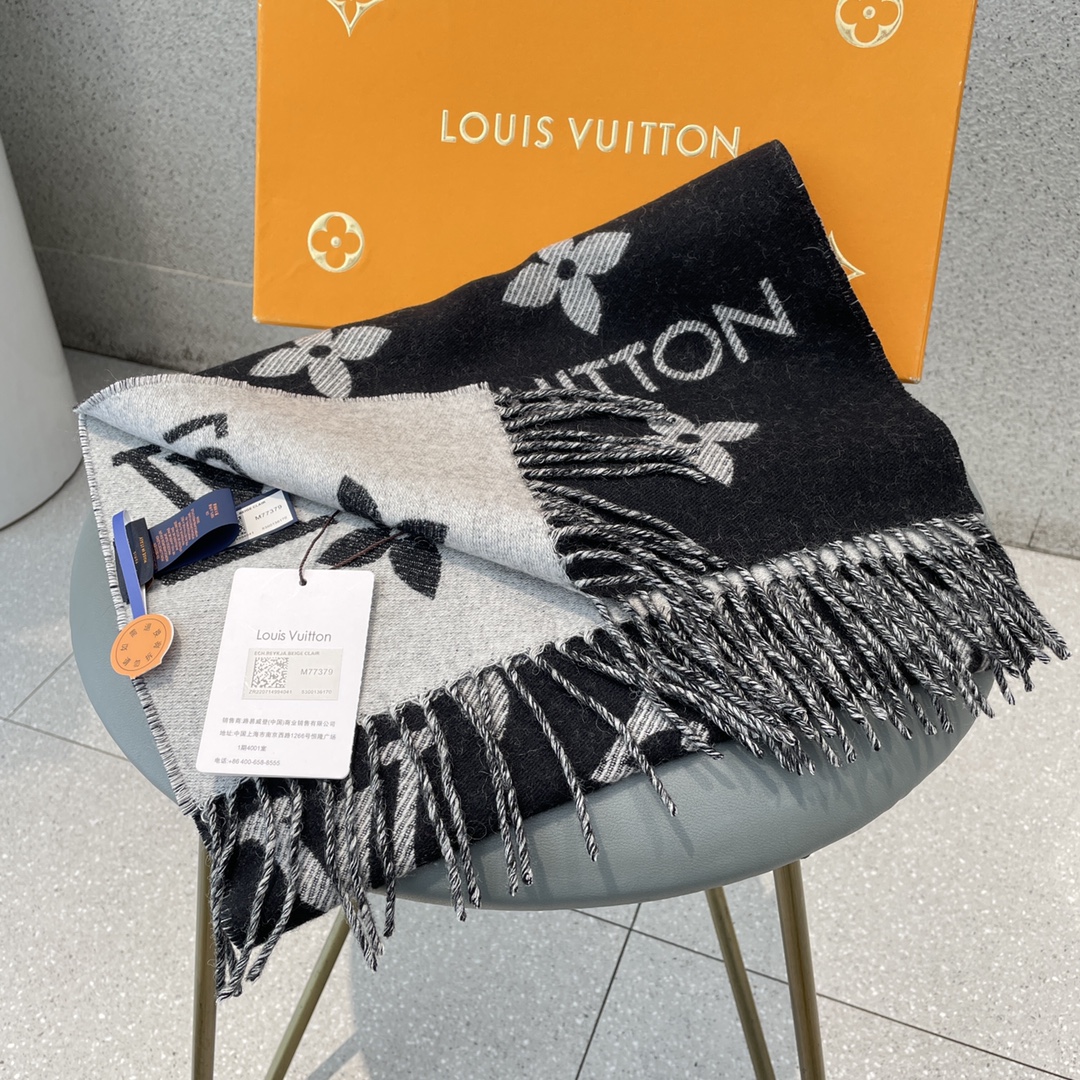 [TOP] Louis Vuitton LV Monogram Cashmere Scarf 186 x 34 cm - 6 Colors