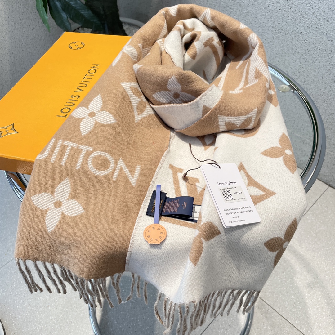 [TOP] Louis Vuitton LV Monogram Cashmere Scarf 186 x 34 cm - 6 Colors
