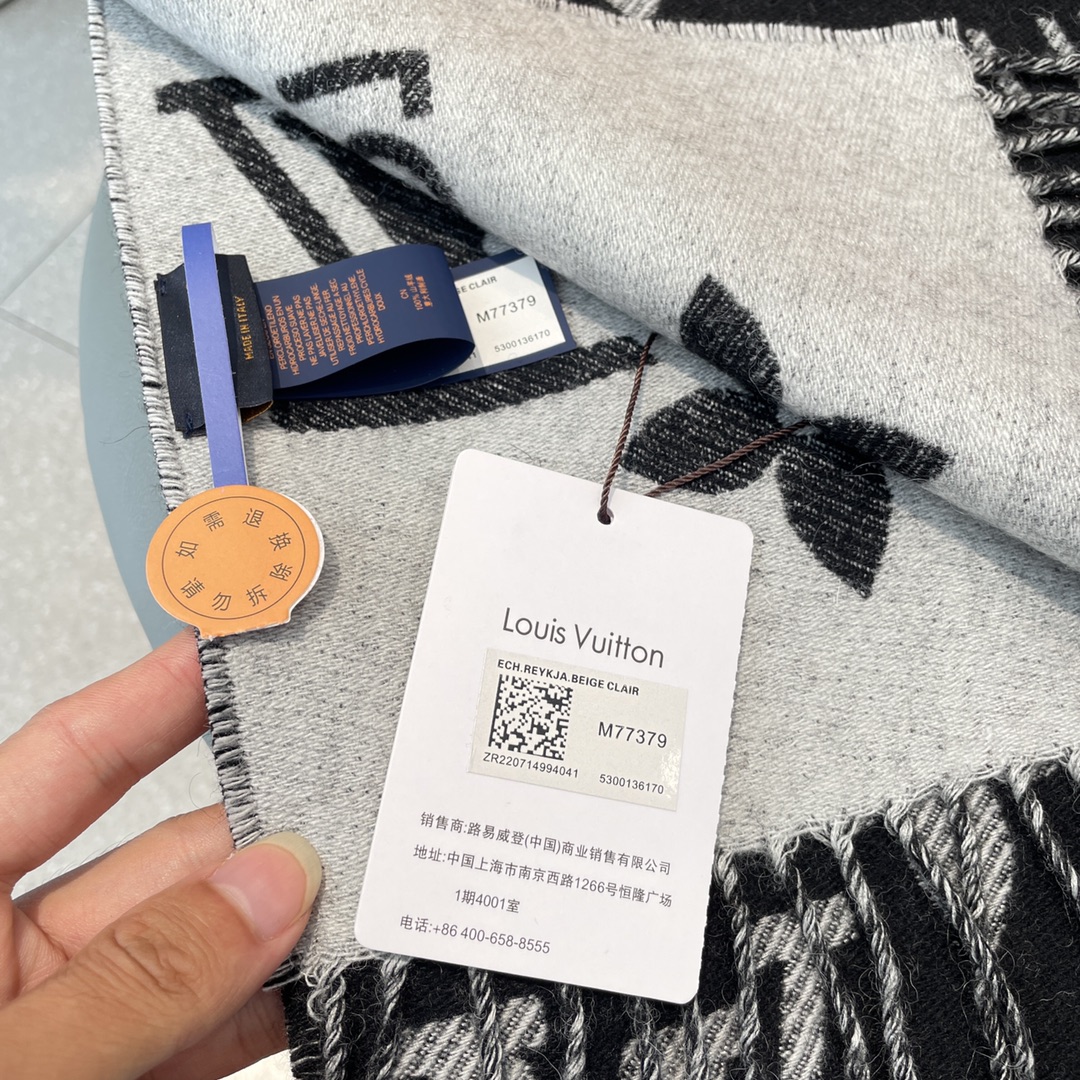 [TOP] Louis Vuitton LV Monogram Cashmere Scarf 186 x 34 cm - 6 Colors