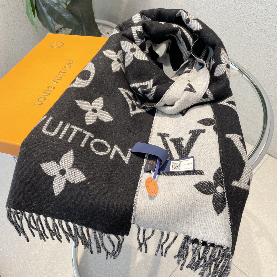 [TOP] Louis Vuitton LV Monogram Cashmere Scarf 186 x 34 cm - 6 Colors